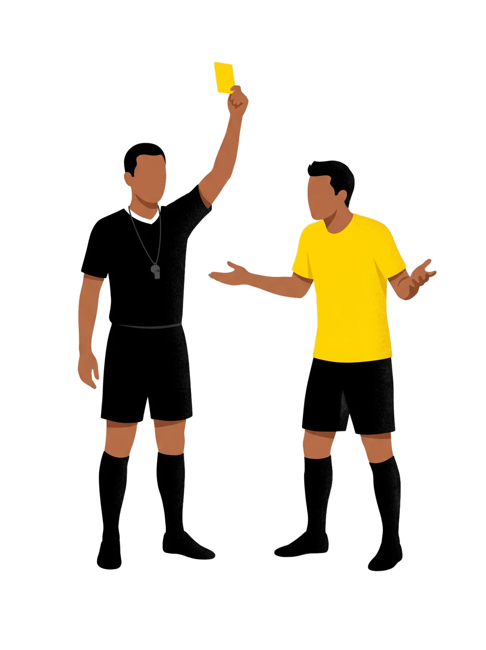 حكم حواري يشهر البطاقة الصفراء للاعب